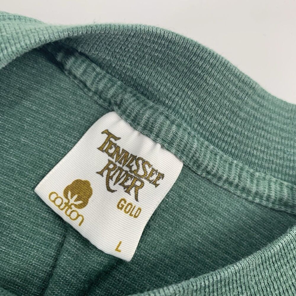 Vintage 1980s #1 Dad Short Sleeve Striped T-Shirt Size Large Mens Green Yellow L - Picture 3 of 8